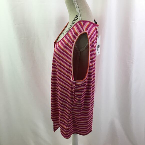 a.n.a Sleeveless Striped Blouse Fuchsia Large - Picture 7 of 16
